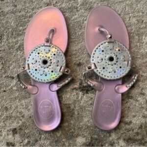 Jack Rogers Georgica Jelly Sandal- iridescent/silver - size 10